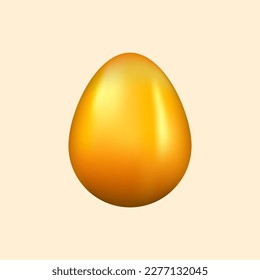 Goldenes Ei, glänzendes Osterei-Design, Vektorgrafik.