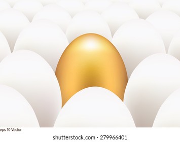 Golden egg standing out from the others
