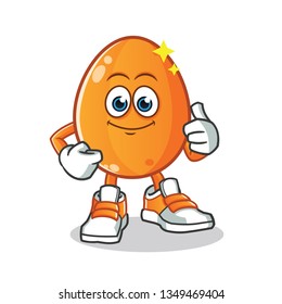 golden egg thumbs up mascot vector cartoon art illustration