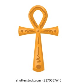 golden egyptian culture cross icon