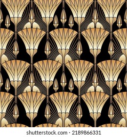 El Golden Egyptian Lotus Art Deco No Tiene Sensación. Ilustración del vector