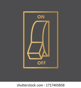 golden electric switch icon- vector illustration