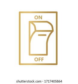 golden electric switch icon- vector illustration