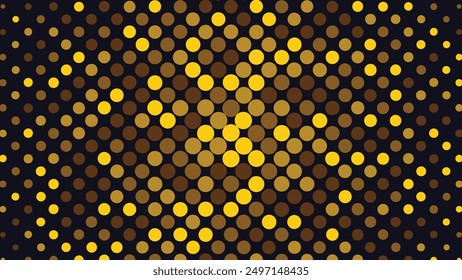 Golden Elegance Halftone background with Luxurious Metallic Dots. Perfect for Sophisticated Designs Vector Background.