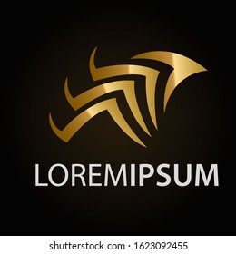 Golden elegant corporative abstract 
 logo template for company