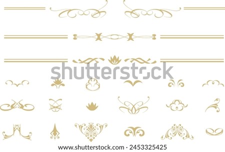 Golden elegant decorative frame material parts set