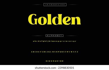 Golden Elegant Font Uppercase Lowercase and Number. Classic Lettering Minimal Fashion Designs. Typography modern serif fonts regular decorative vintage concept. vector illustration