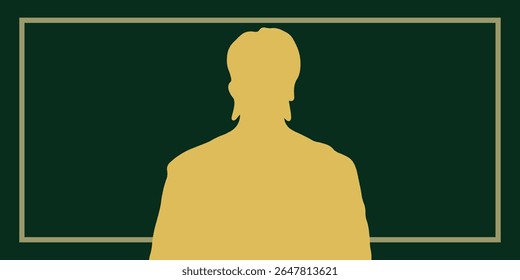 Dourado forma geométrica elegante, linhas de ouro gradiente em fundo verde.