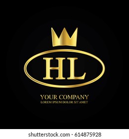 Golden Elegant Hl Initial Letter Crown Stock Vector (Royalty Free ...