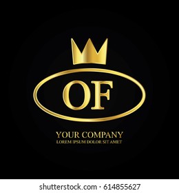 golden elegant of initial letter with crown typography design logotype for brand and company identity. gradient gold color