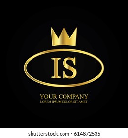 golden elegant is initial letter with crown typography design logotype for brand and company identity. gradient gold color