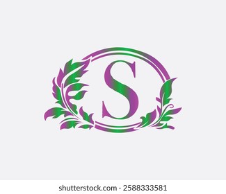 Golden elegant logo with frame

