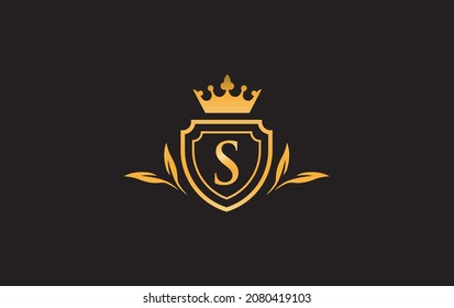 Golden Elegant Luxury Crown Logo Design Stock Vector (royalty Free 