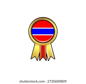 bandeira de elemento dourado com medalha 017