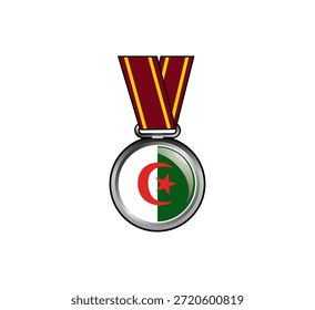 Bandera de elemento dorado con medalla 080