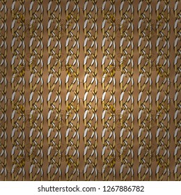 Golden element on beige and brown colors. Luxury, royal and Victorian concept. Ornate vector decoration. Vintage baroque floral seamless pattern in gold over beige and brown.