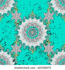 Golden element on blue background. Vector line art border for design template. Eastern style element. Golden outline floral decor. Vector illustration for invitations, cards, certificate, web page.