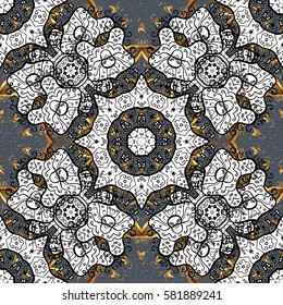 Golden element on gray background. Luxury, royal and Victorian concept. Ornate vector decoration. Vintage baroque floral in gold over gray.
