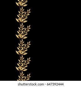 Golden elements on black background. 