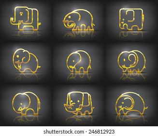 Golden elephant logo