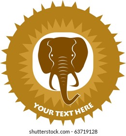 Golden elephant shield emblem