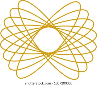 golden elipse pattern. Vector illustration as element of Scandinavian or Celtic ornament