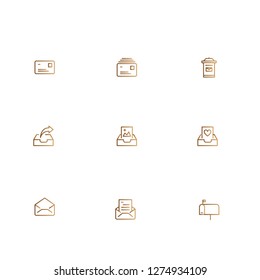 Golden email icon set