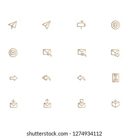 Golden email icon set