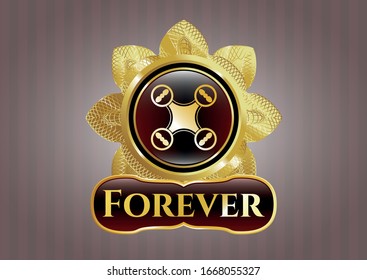  Golden emblem with air drone icon and Forever text inside