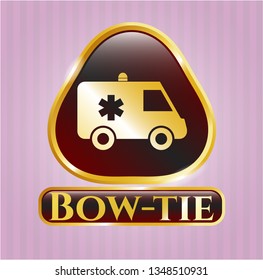  Golden emblem with ambulance icon and Bow-tie text inside