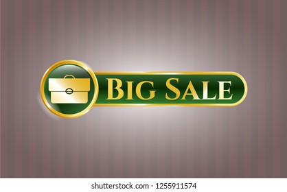  Golden emblem or badge with briefcase icon and Big Sale text inside