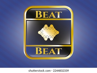 Golden emblem or badge with business meeting teamwork icon and Beat text inside
