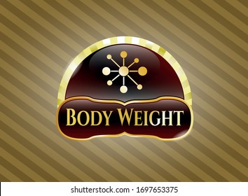  Golden emblem or badge with business network icon and Body Weight text inside