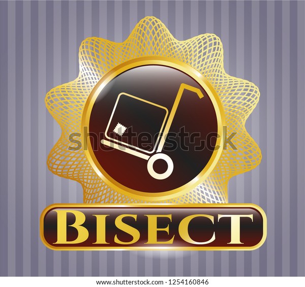  Golden emblem or badge with cargo icon and Bisect
text inside