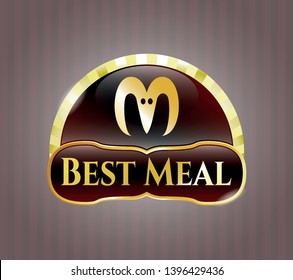  Golden emblem or badge with goat head icon and Best Meal text inside