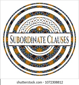   Golden emblem or badge with picture icon and 100% Recycled text inside