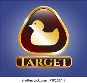  Golden emblem or badge with rubber duck icon and Target text inside