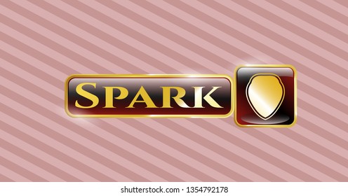  Golden emblem or badge with shield icon and Spark text inside