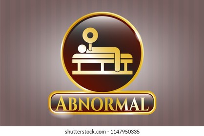  Golden emblem with bench press icon and Abnormal text inside