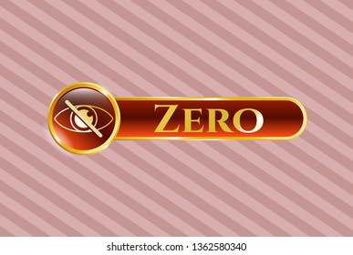  Golden emblem with blind icon and Zero text inside