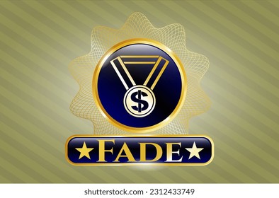 Golden emblem with business award icon and Fade text inside