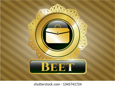  Golden emblem with business briefcase icon and Beet text inside