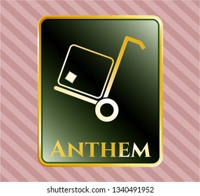  Golden emblem with cargo icon and Anthem text inside