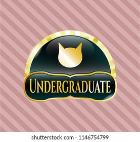  Golden emblem with cat face icon and Undergraduate text inside