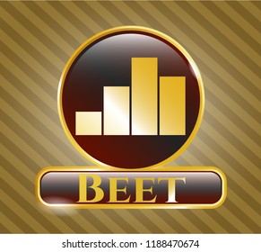  Golden emblem with chart icon and Beet text inside