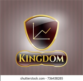  Golden emblem with chart icon and Kingdom text inside