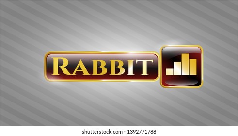  Golden emblem with chart icon and Rabbit text inside