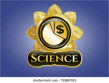  Golden emblem with chart icon and Science text inside