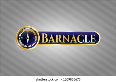  Golden emblem with compass icon and Barnacle text inside