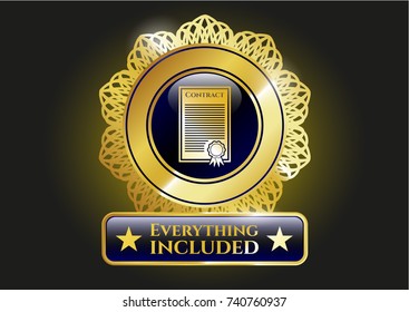  Golden emblem with contract icon and Everything included text inside